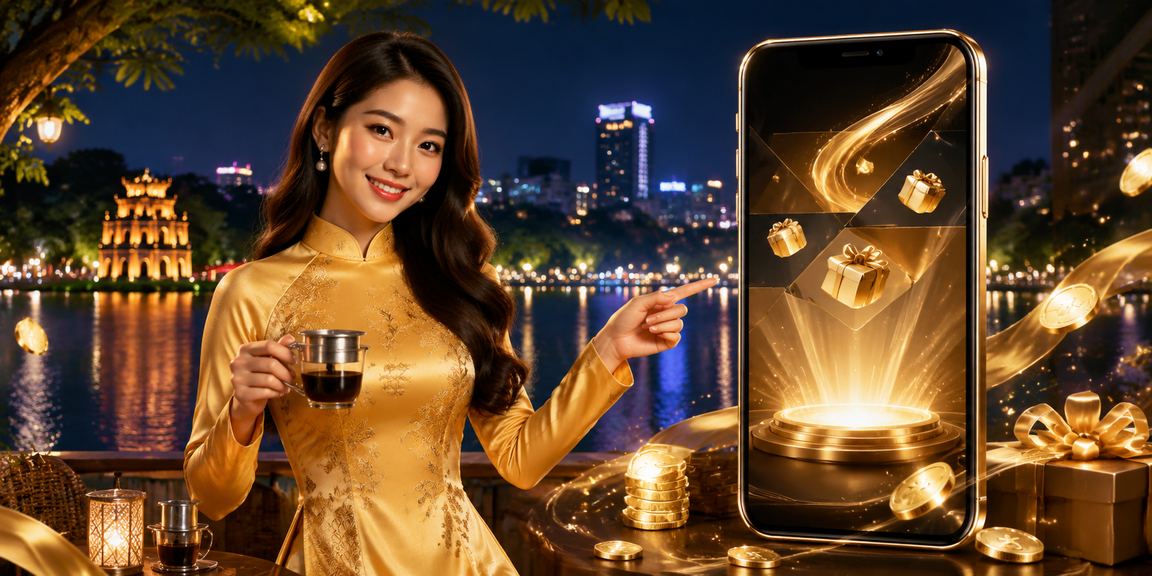 Phụ nữ Hà Nội mặc áo dài duyên dáng sử dụng điện thoại để nạp tiền tài khoản